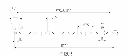 Профнастил "Stalcolor" МП20R